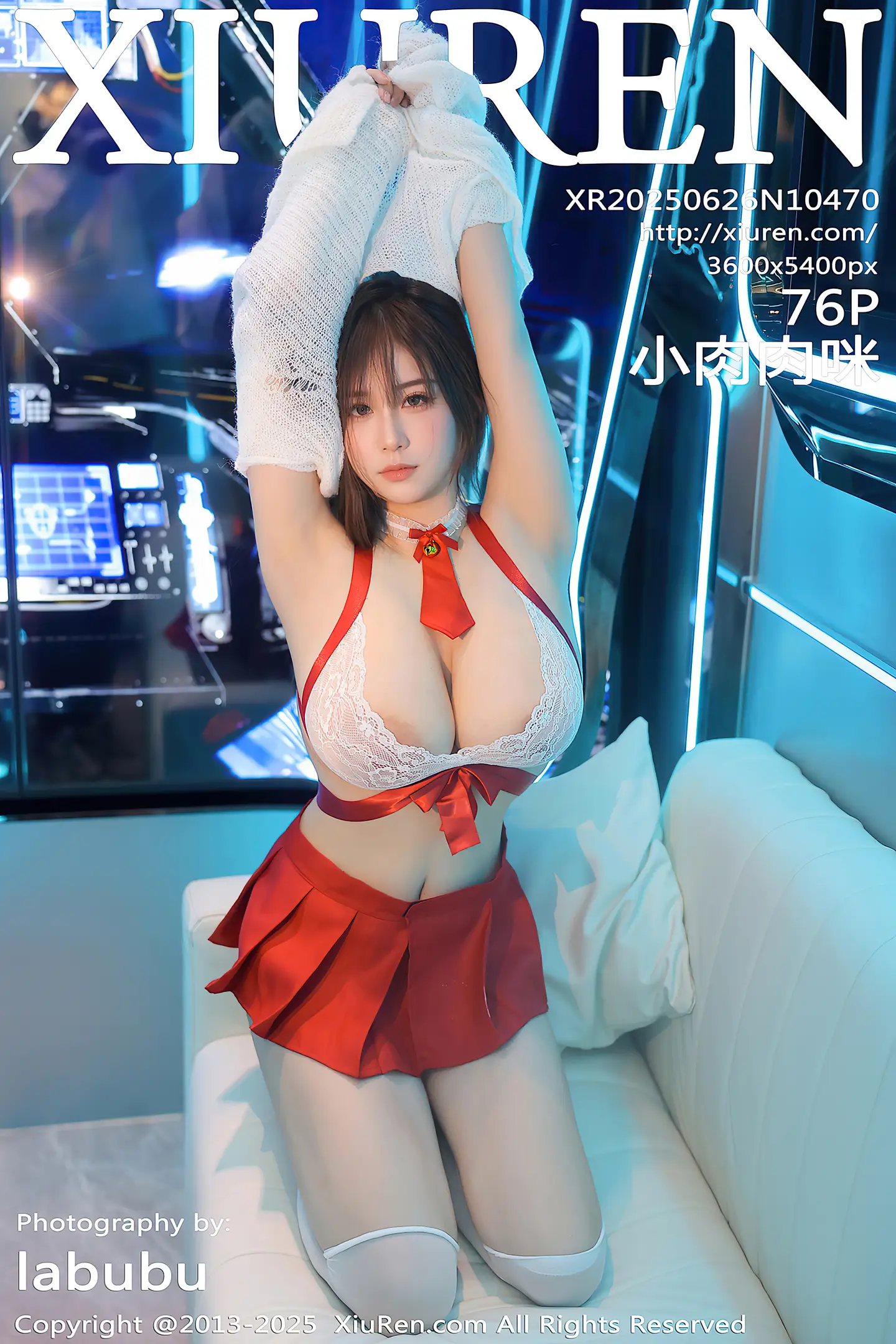 [XiuRen秀人网] VOL.10470 模特小肉肉咪私房性感白色蕾丝内衣配白丝袜秀凹凸身材诱惑写真76P-秀人网官方网站